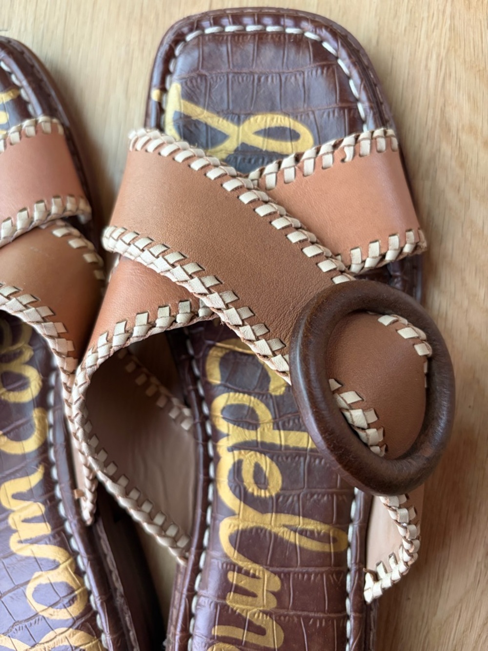 Sam Edelman Harlie Leather sandal slides -size 7.5 - Picture 12 of 15